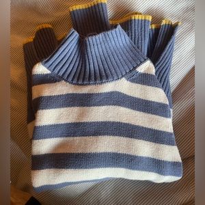striped free assembly turtleneck wide-sleeved sweater
